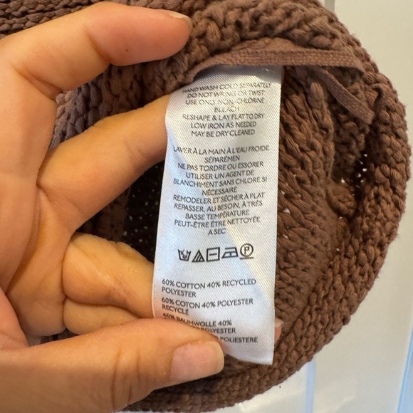 Anthropologie Halter brown sweater top XL y2k boho cottagecore bohemian - Picture 9 of 13